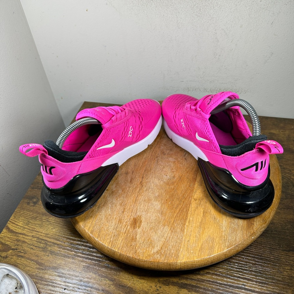 Nike Air Max 270 Hyper Pink Black White Sneakers 943345-602 Womens 8.5 / 7Y - Picture 3 of 8